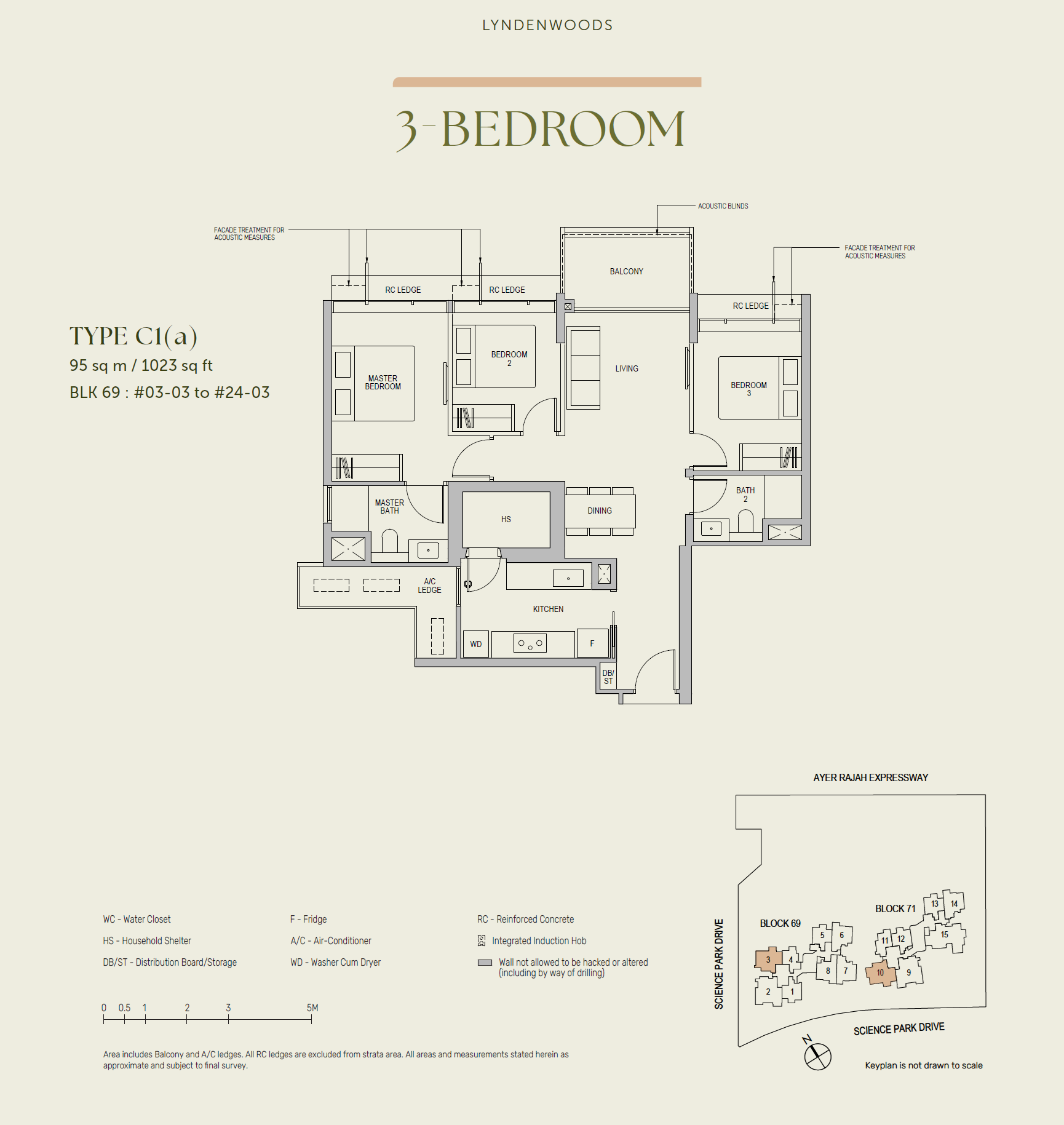 LyndenWoods 1 Bedroom Floor Plan 3